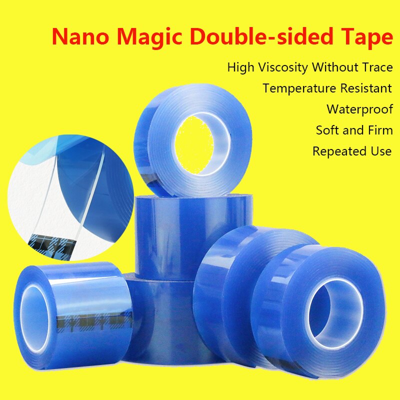 Magic Tape Nano Tape Nanometer Magic Dubbelzijdige Tape Waterdichte Hoge Viscositeit Transparante Universele Dubbelzijdig Tape 1/2/3M