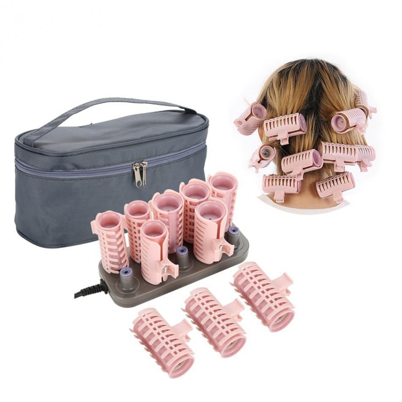 Us plug 10 stuks/set haarrollers elektrische buisverwarmde roller haar styling sticks tools massage rollers krultangen accessoires