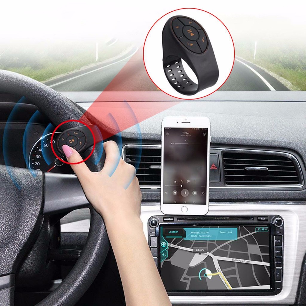 Draadloze Auto Stuurwiel Handsfree Bluetooth Afstandsbediening Multimedia Speler Repeater Dongles