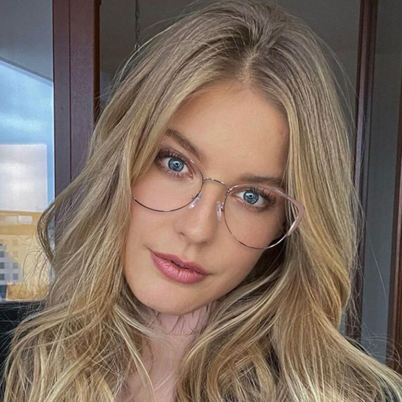 Hotony Eyeglasses Frame for Women Blue Light Blocking Eyewear Female Optical Glasses UV400 Prescription Spectacles Woman