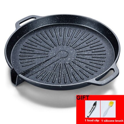 Barbecue Plate Korean Style Maifan Stone BBQ Pot Without Oil Fume Outdoor Picnic Non-Stick Cooker Iron Plate BBQ Plate: NO-7