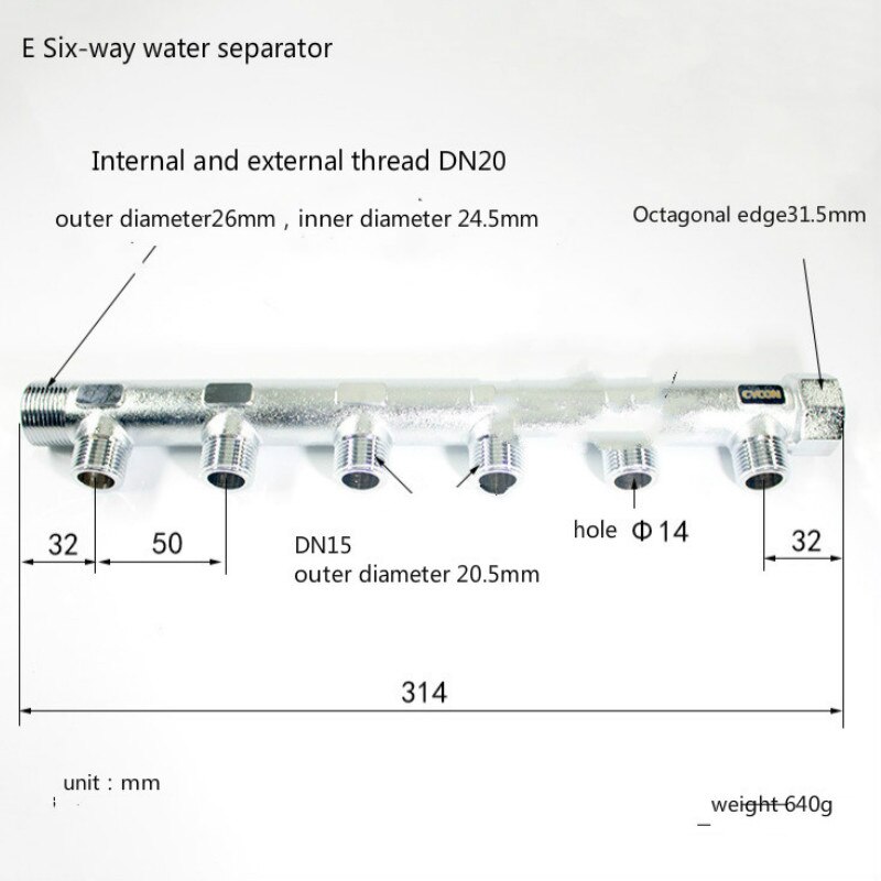 DN15 Koperen Kraan Water Tap Valve Met Een In En Twee Out Twee-weg Drie Richtingen Vier-manier Vijf-Manier Zes-Way Water Separator