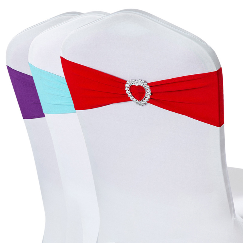 50 stücke Spandex Lycra Hochzeit Stuhl Abdeckung Schärpe Bands Hochzeit Party Geburtstag Stuhl Dekor königlich Blau verrotten Schwarz Weiß Rosa lila