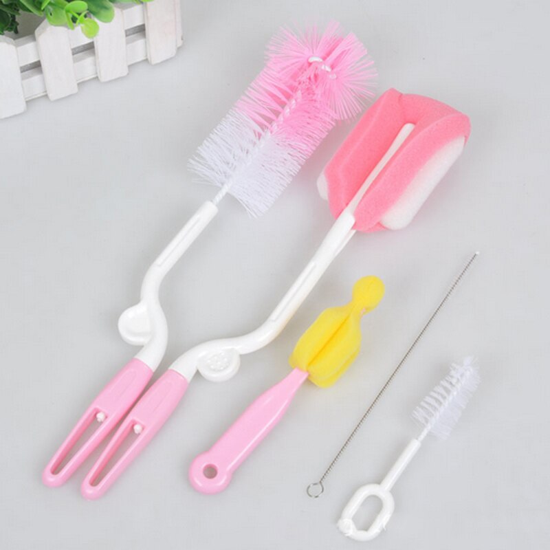 5 PC Lot Bottle Brush 5pcs/set Sponge Plastic Glass Milk Water Cup Cleaning Feeding Bottle Dummy Nipple Pacifier Brushes feeding