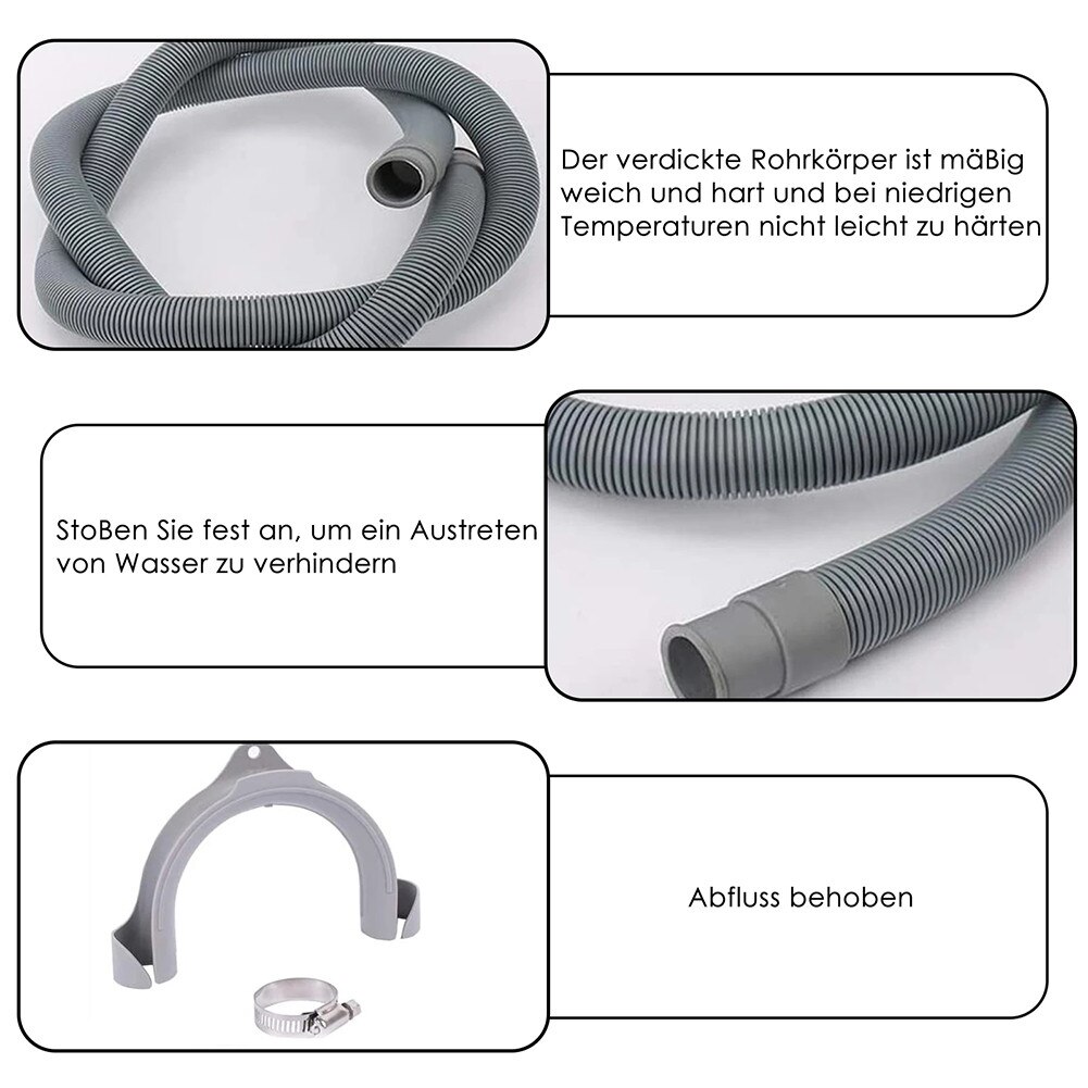 Universal Washing Machine Dishwasher Drain Waste Hose Extension Pipe Kit Hose Outlet Water Pipe Extension Plastic Fiter Bags Pad