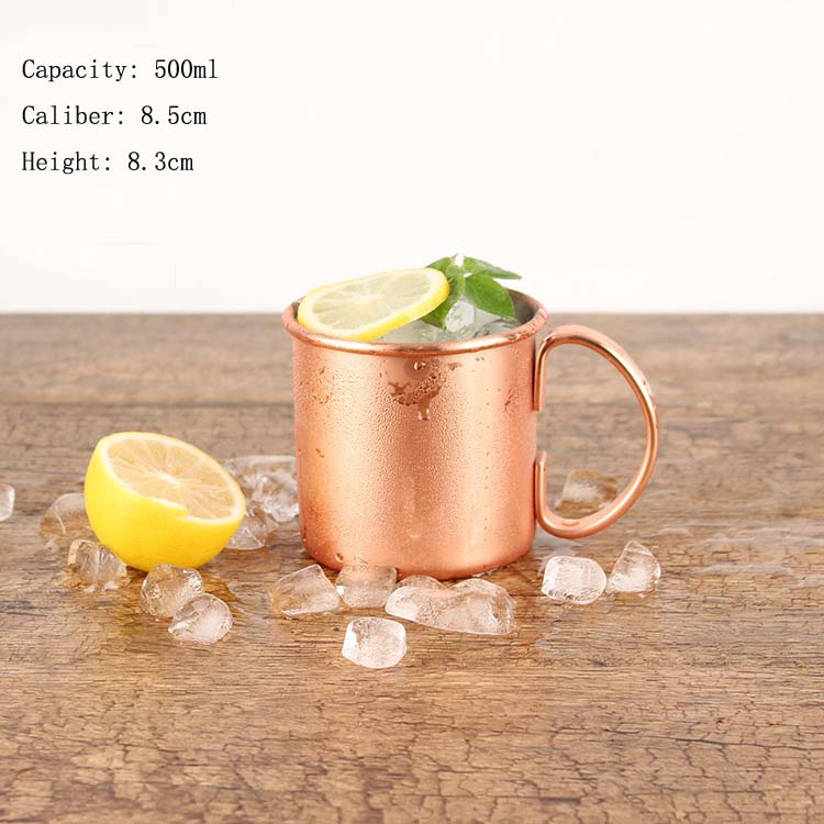 Taza bañada en cobre y bronce de acero inoxidable, taza de mula de Moscú, taza de cerveza, taza de café, leche, artículos de cóctel para Bar/hogar, 530ml: 8