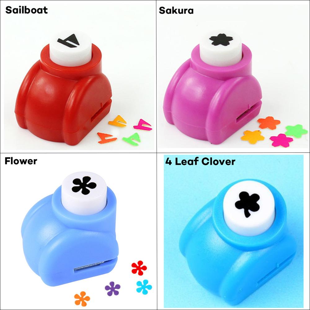 4 stk mini diy craft punch til scrapbooking punch håndlavet klippekort hulmaskine til diy-kort papir hul cl -1203: Sæt 12