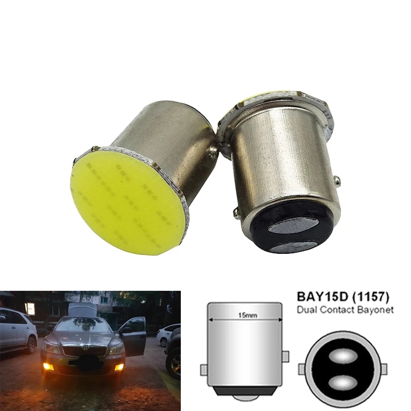 10 PCS Samochodowa żarówka LED P21W 1156 Ba15s 1157 Bay15d Światło kierunkowskazu COB 12V 7000K Białe automatyczne światła cofania i hamowania postojowego