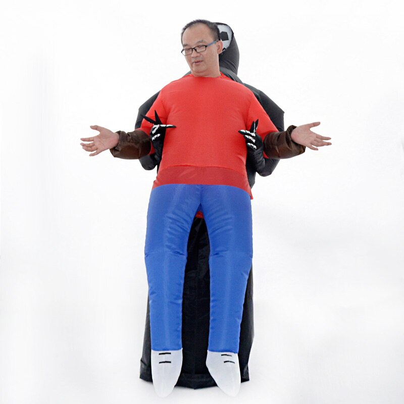 Voksen størrelse oppustelig jakkesæt blow-up grim ripper kostume til halloween