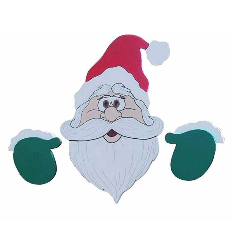 Interesting Garden Fence Decor Santa Reindeer Ornament Farm Outdoor Statue Figure Christmas Theme Garden Decor