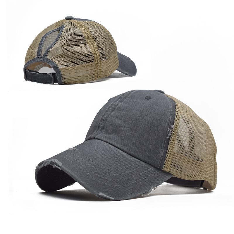 Gorra de béisbol de malla ajustable con cola de caballo, gorra de béisbol con cola de caballo ajustable, sombrero de béisbol lavada, sombreros para hombres y mujeres, Multicolor: 11