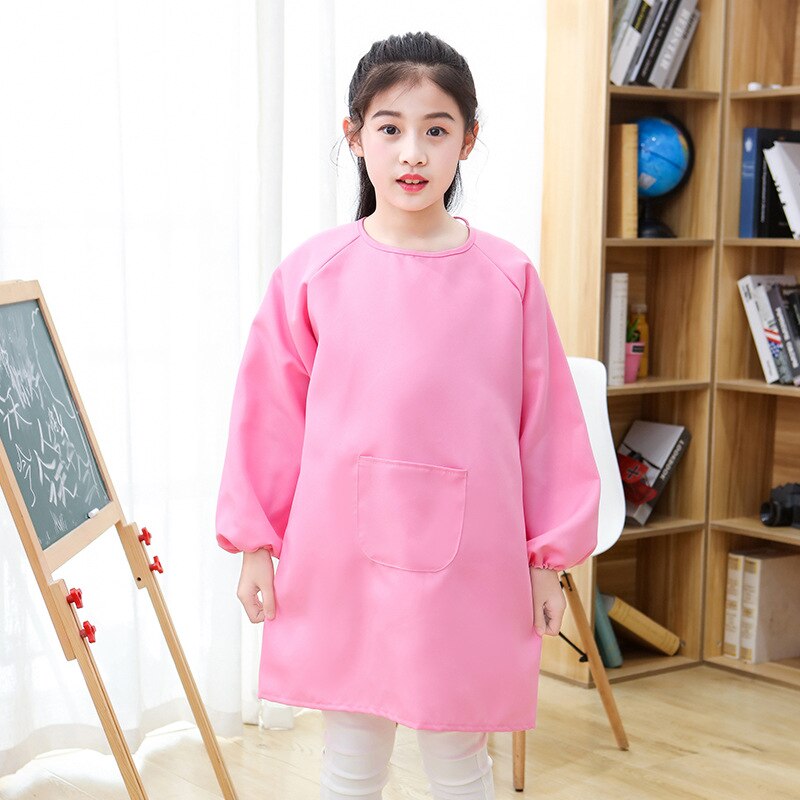 Children's Painting Drawing Clothes Polyester Breathable Smock Kindergarten Kids Long-Sleeve Aprons Print Logo: 13 / S