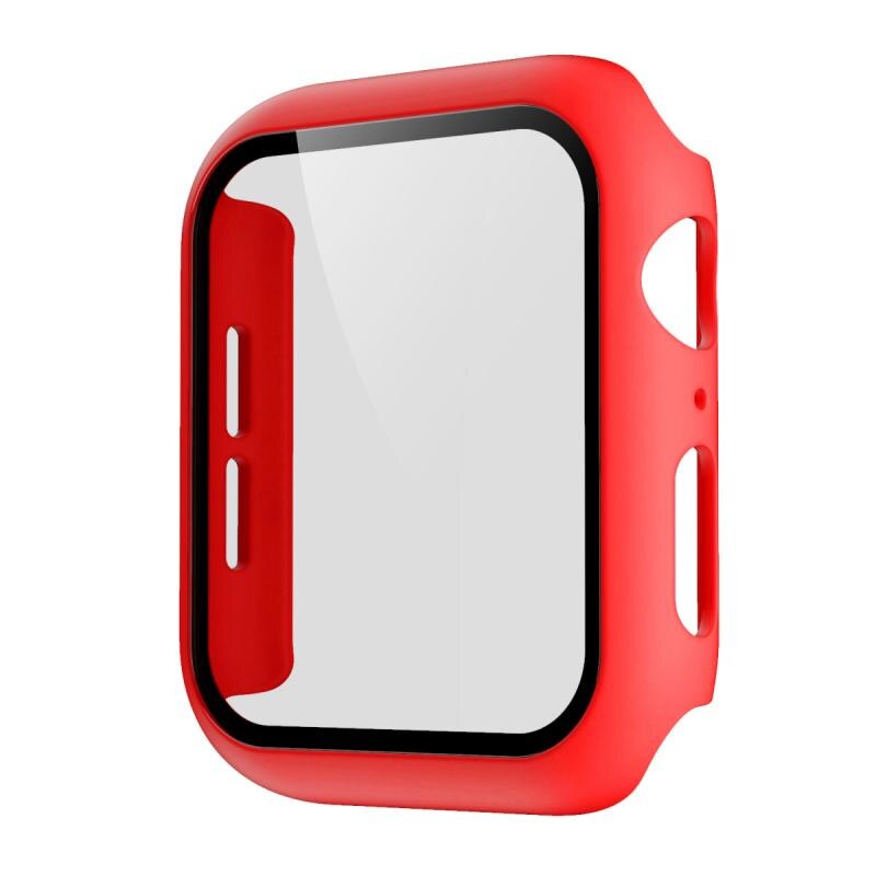 Mais novo adequado para apple watch1/2/3 geração capa protetora pc filme temperado integrado escudo protetor resistente a riscos: 13 38mm