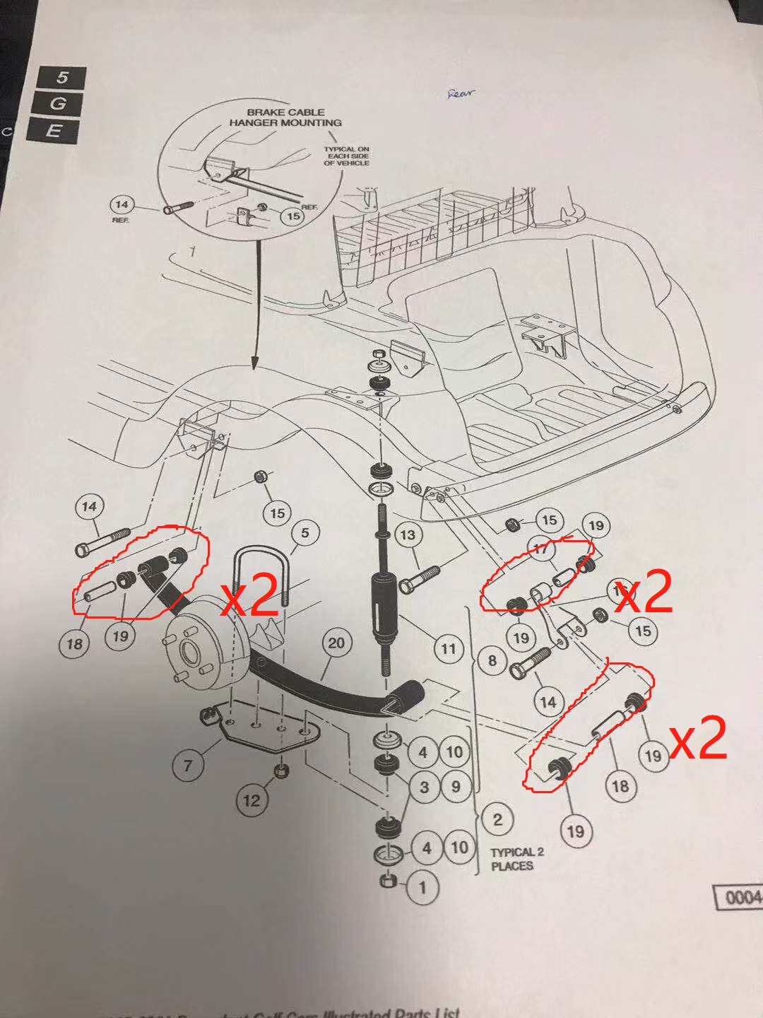 Club Car Precedent 2 Set Rear Leaf Spring for Club Car Precedent Gas/Electric Golf Cart,Bushing and Sleeve Kit