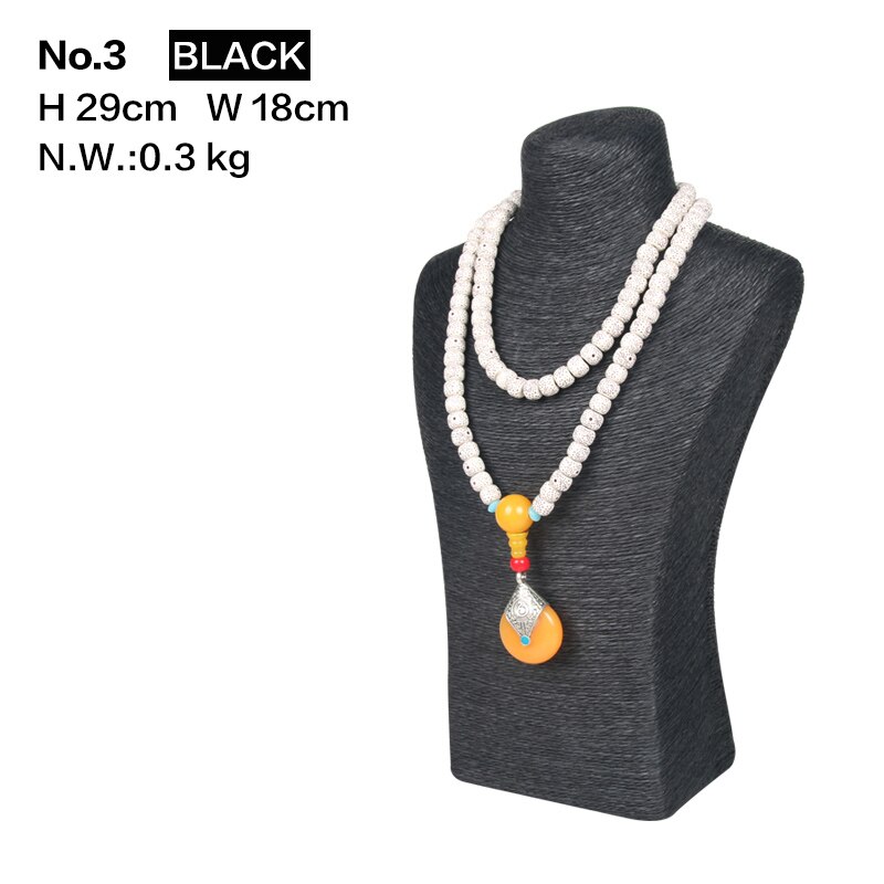 Hanf Seil Halskette Display Stand Halter Nizza Neue Halskette Aufhänger Schmuck Display Büste Modell Rack: No.3 Black