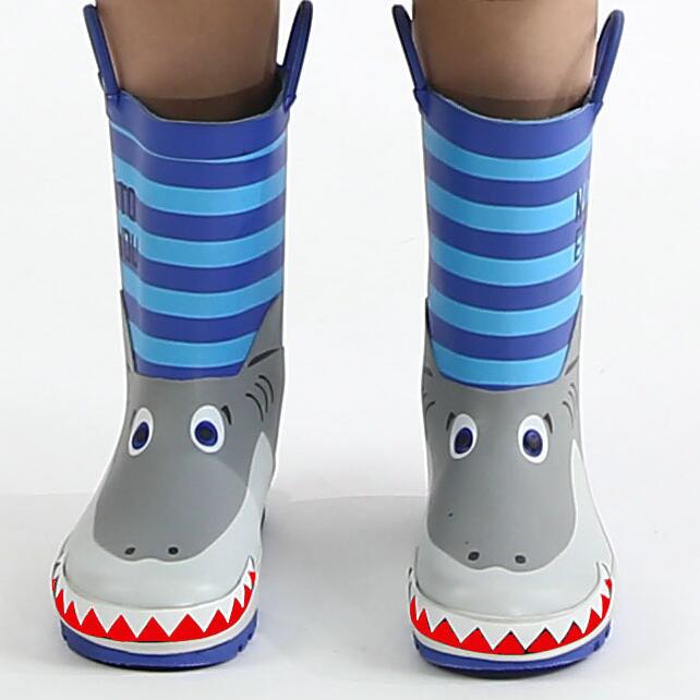 Mode kinderen Regen Laarzen Shark Patroon Regen Buizen 3D Driedimensionale Dier Vorm Waterdichte Schoenen Voor Jongens Meisjes