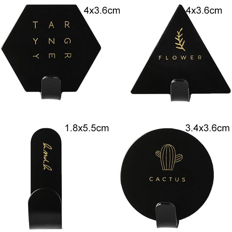 Minimalist Key Hook Kids Wall Coat Hanger Letter Rack Geometric Key Holder Self-adhesive Stand Home Decoraction 4pcs