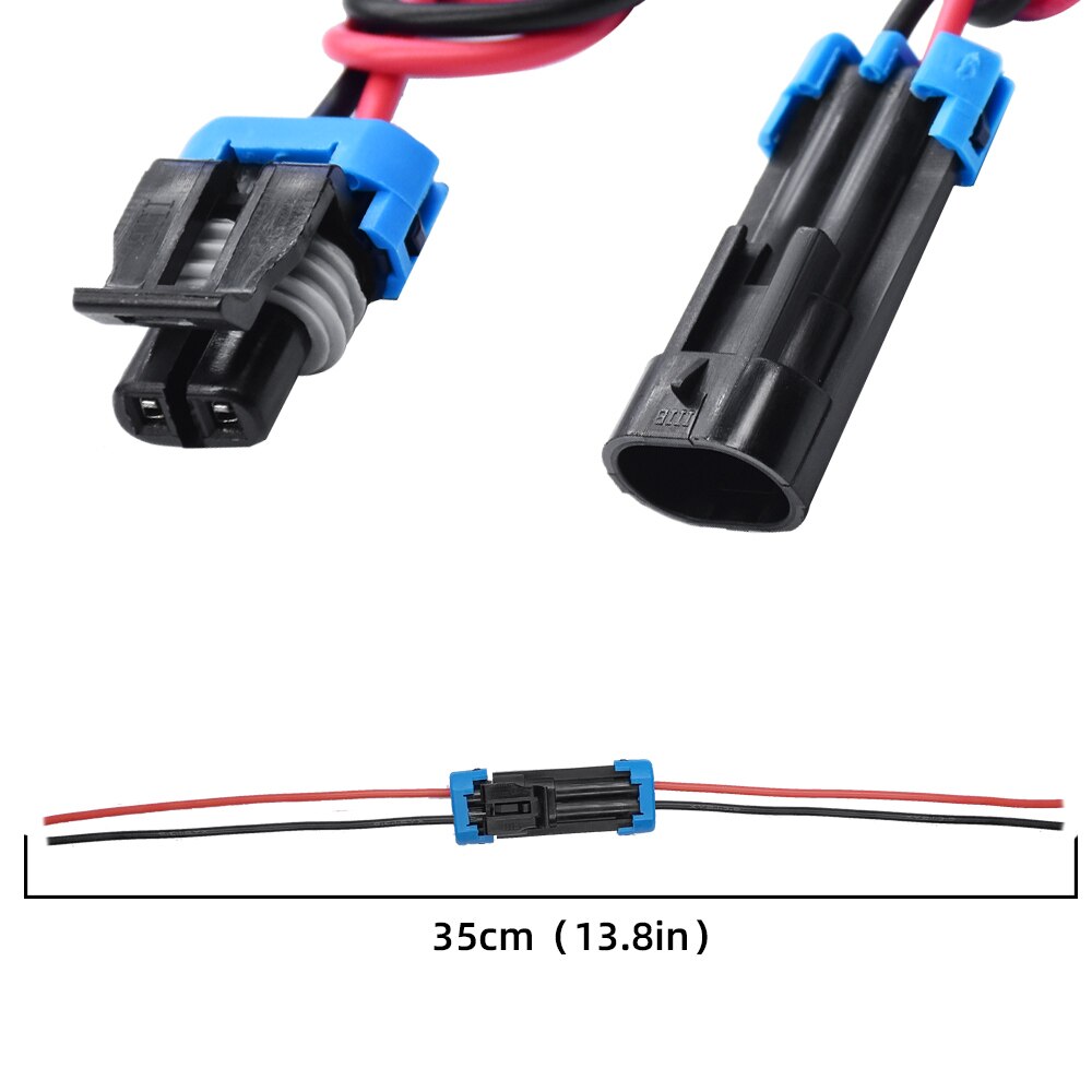 YUNPICAR 2 Pin Way Car Waterproof Electrical Connector Plug with Wire AWG Marine Pack of 2