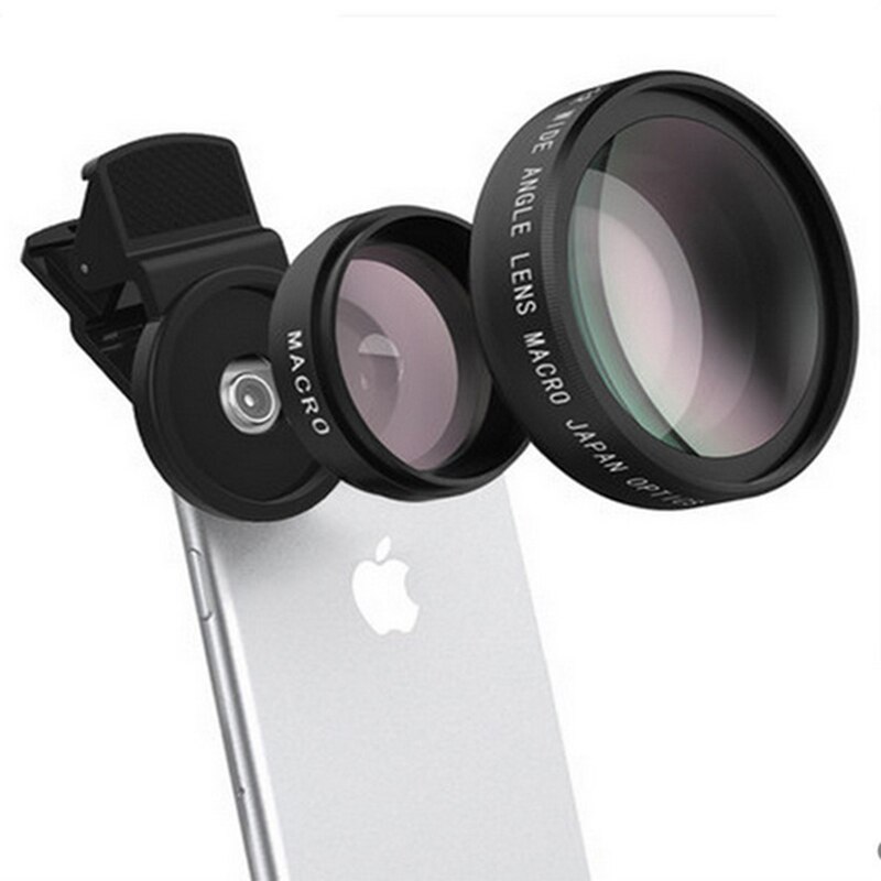 Telefoon Lens Kit 0.45X Groothoek + 10X Macro Lens Clip-On Mobiel Camera Zonder Donkere Hoek Voor Iphone huawei Voor Mobiele Telefoon