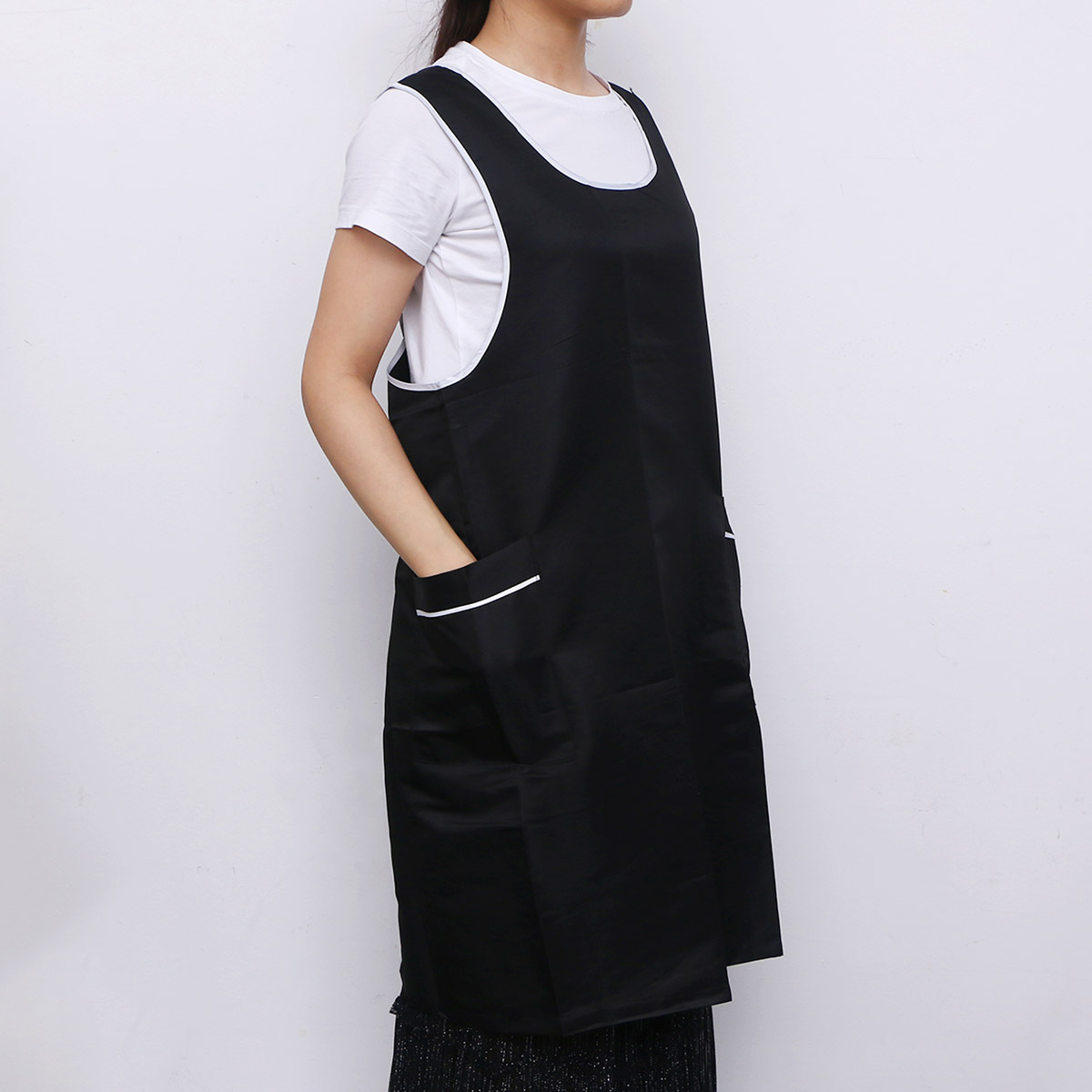 Delantal negro para mujer, delantal de peluquería, peluquería , uniforme de peluquero, mandiles de peluquero