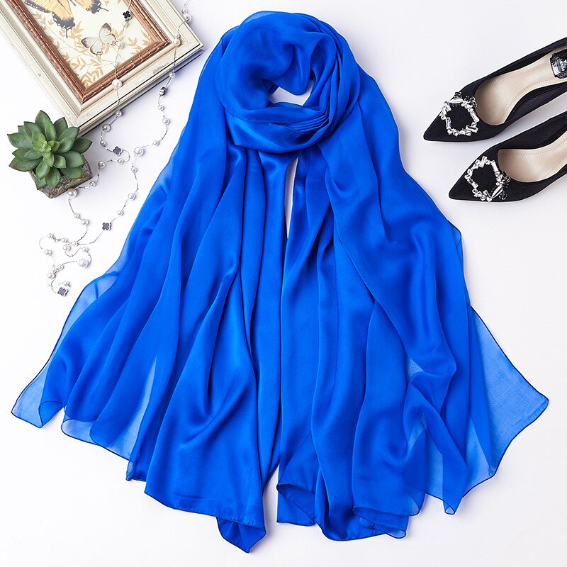 Bufanda con flecos para mujer, sarga de algodón, chal de otoño-invierno, bufandas cálidas de colores degradados, bufandas femeninas GRAY22: Azul