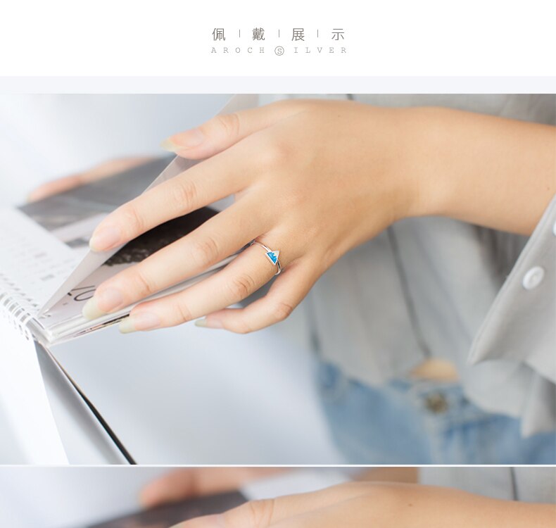 Neuheiten Charming Blau Dreieck Ring für Frauen Boho Knuckle Party Ringe Gothic Punk Schmuck für Mädchen