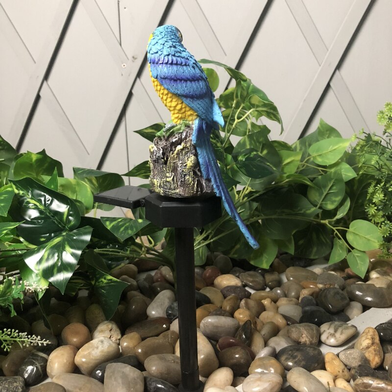 Lampa słoneczna ogrodowa rzeźby lekka papuga sowa kształt lampa słoneczna robić dekoracji ogrodu wodoodporna stocznia ogrodowa: parrot niebieski