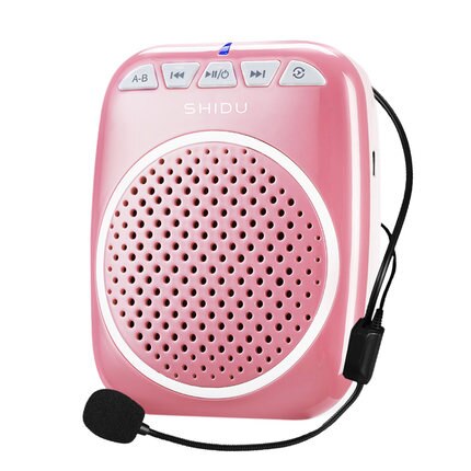 SHIDU S308 Teaching Microphone Special Voice Amplifier with Wired Headset Waist Neck Band and Belt Clip Support MP3 U Disk/TF