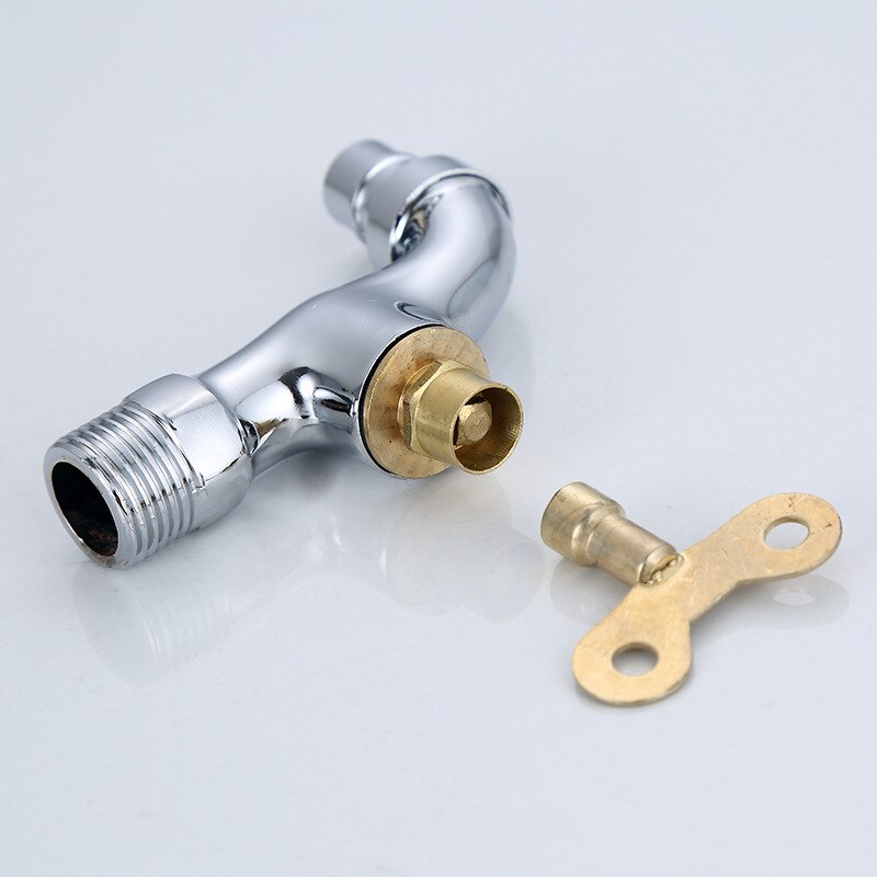 Chrome Bibcock Bathroom Wall Mounted Faucet Zinc Alloy Locked Tap WC Mop Sink Grifo Outdoor Garden Kraan Washing Machine Faucets