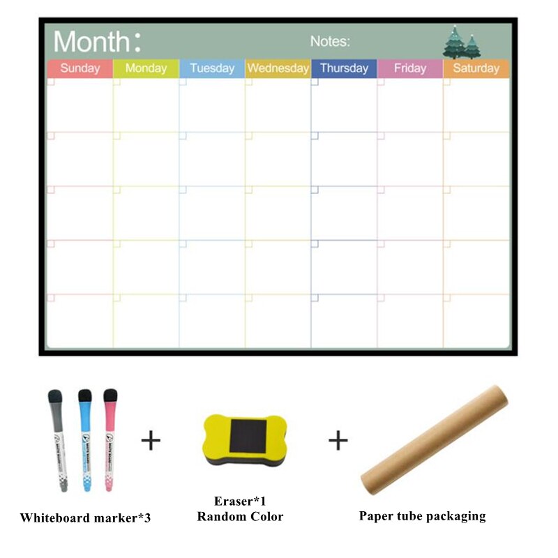 Magnetic Weekly & Monthly Planner Children's Summer Vacation Winter Daily Time Management Message Drawing Whiteboard: 6