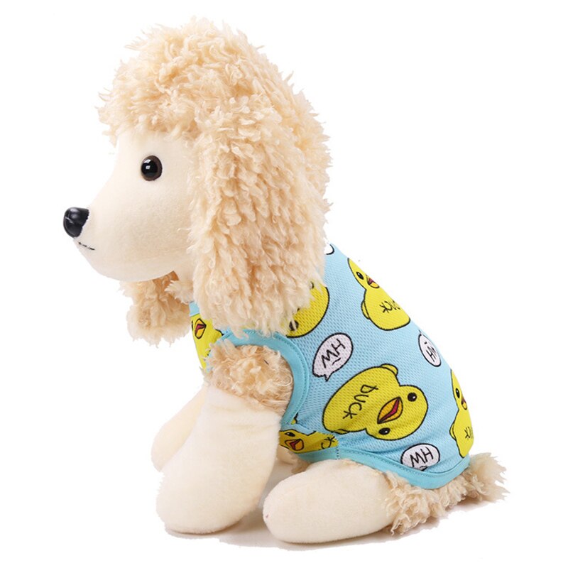 Kreskówka kaczka pies koszula tanie ubrania dla psów dla małych psów lato Chihuahua Tshirt słodkie kamizelka dla szczeniaka Yorkshire Terrier Pet ubrania