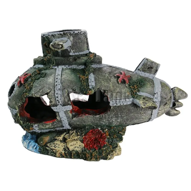 Mr.Tank Aquarium Simulatie Holle Onderzeeër Cartoon Vis Verborgen Grot Aquarium Ornament Decoraties