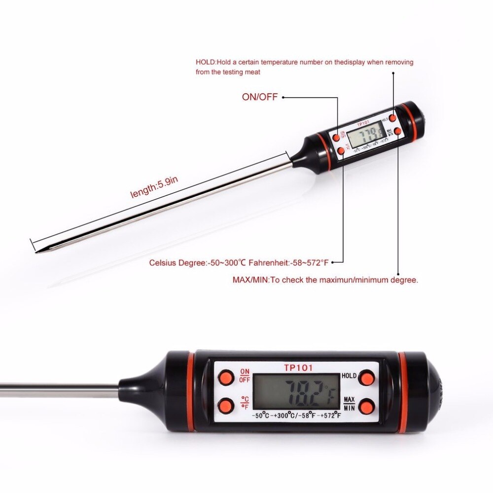 1 Pcs Elettronico Termometro per Alimenti Barbecue Termometro Impermeabile di Cottura Cucina di Casa Strumento di Misura di Latte Temperatura di Frittura