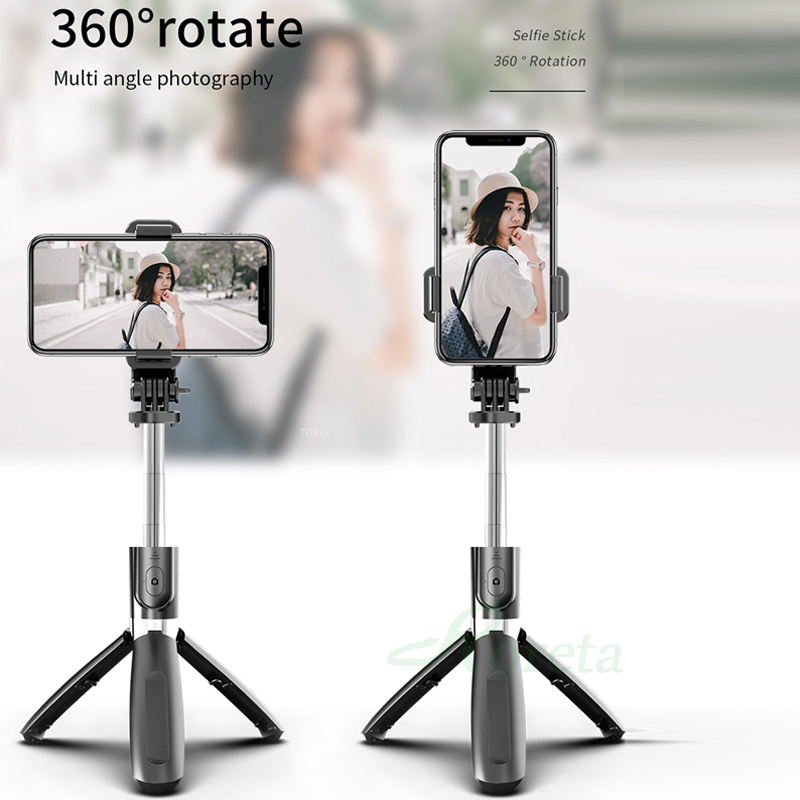 Roreta Draadloze Bluetooth Selfie Stick Opvouwbare Handheld Monopod 3 In 1 Universele Uitschuifbare Statief Met Afstandsbediening Sluiter Knop