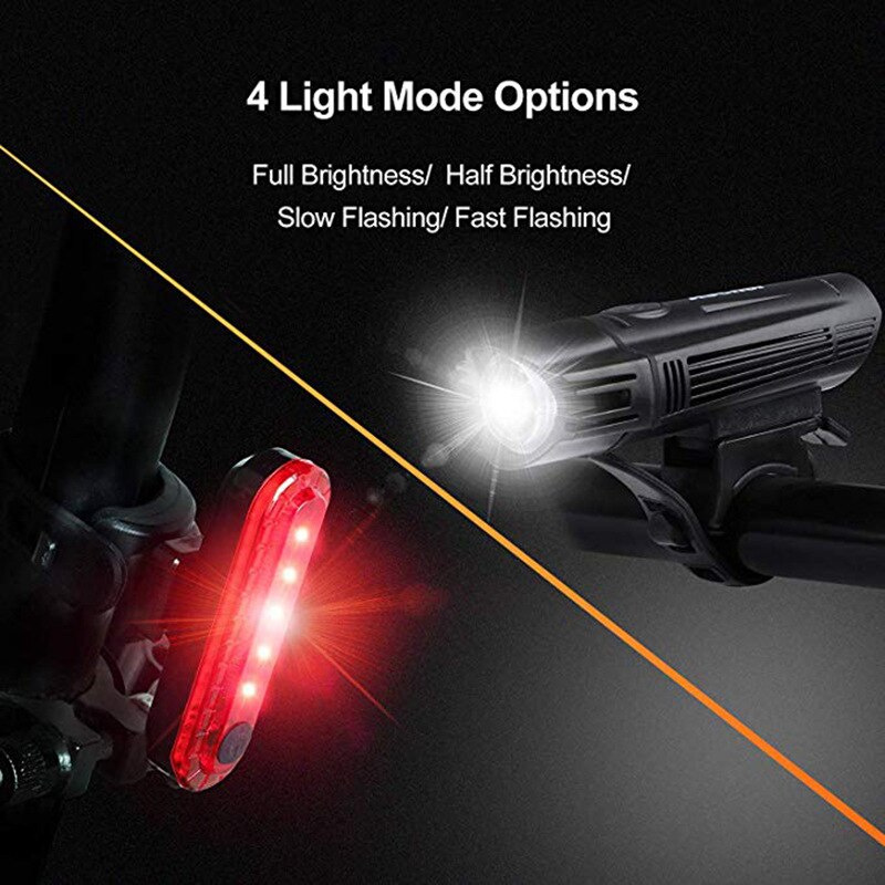 USB Aufladbare Fahrrad Licht & Freies Rücklicht, Wasserdichte Fahrrad Scheinwerfer, einfach zu Installieren Fit Alle Fahrräder MTB Rennrad