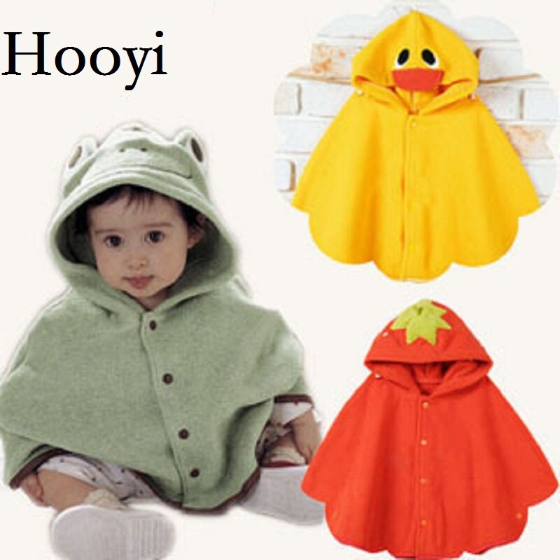 Hooyi Baby Coats Girl&#39;s Smocks Outerwear Fleece cloak Jumpers mantle Children&#39;s Poncho Cape Animal Boys Outerwear 0-2years