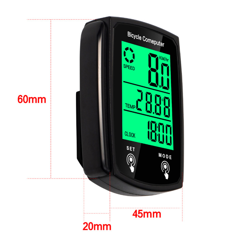 Bicycle Computer Bike Night Vision Stopwatch Wired Waterproof Speedometer Odometer Cycling Speed Counter Bicycle Accessories
