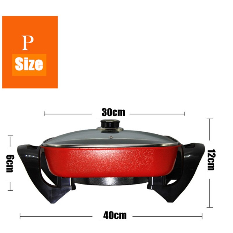 1500W 5.5L 220V multifunción Cocina eléctrica bandeja de calentamiento estofado fideos de arroz huevos barbacoa olla a vapor para sopas olla de Cocina Comida de vapor