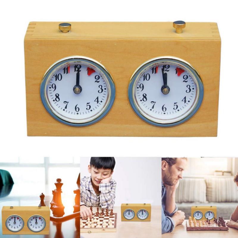 Retro Mechanical Chess Game Clock Retro Wooden Shell Chess Clock Fingertip Display Home Bedroom Bedside Decoration