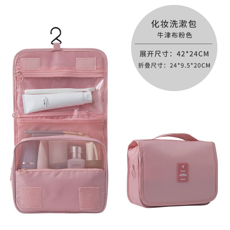 Haak Waszak Dame Reizen Cosmetische Box Grote Capaciteit Reizen Cosmetische Tas Nylon Waterdichte Multifunctionele Opbergtas: red