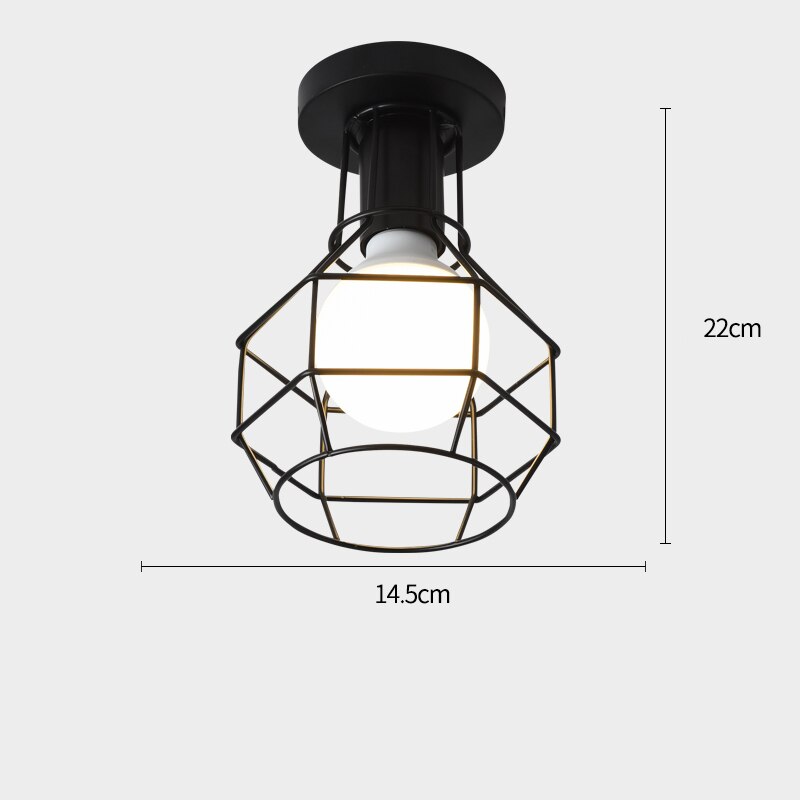 Nordisk loft retro jernbur moderne lysarmatur amerikansk industri vintage lampe kjøkken hengende lamper: Taklampe sort