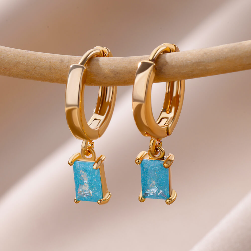 Pendientes de estrella de ocho puntas para mujer, pendientes de acero inoxidable de verano, tendencia nueva en joyería para pareja femenina, aretes de mujer 2024: Azul de zinc