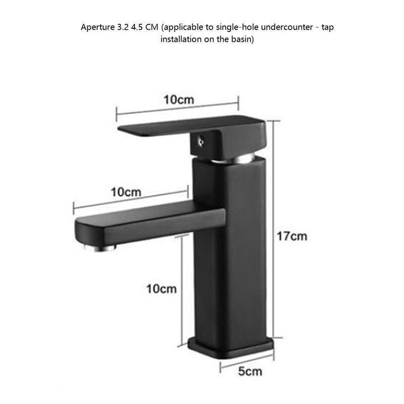 Zwart Vierkant Verf Wastafel Kraan Wastafel Kraan Badkamer Wastafelkranen Cold Mengkraan Enkel Gat Keuken Badkamer Armaturen