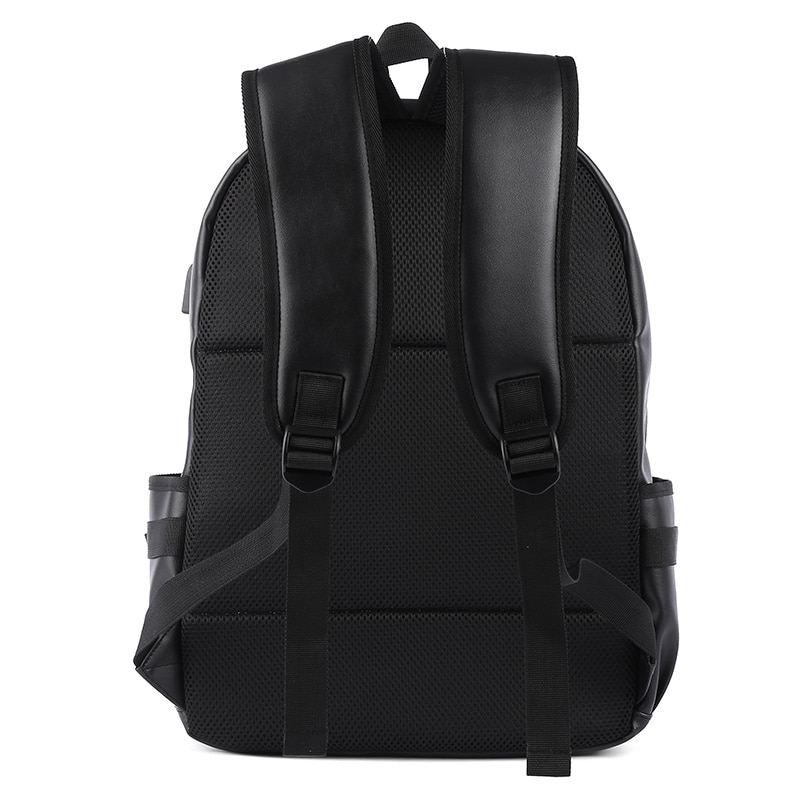 MOYYI Men Leather Backpack Waterproof 14 inch Laptop Backpacks with USB for Teenager Travel Sport Male Mochila