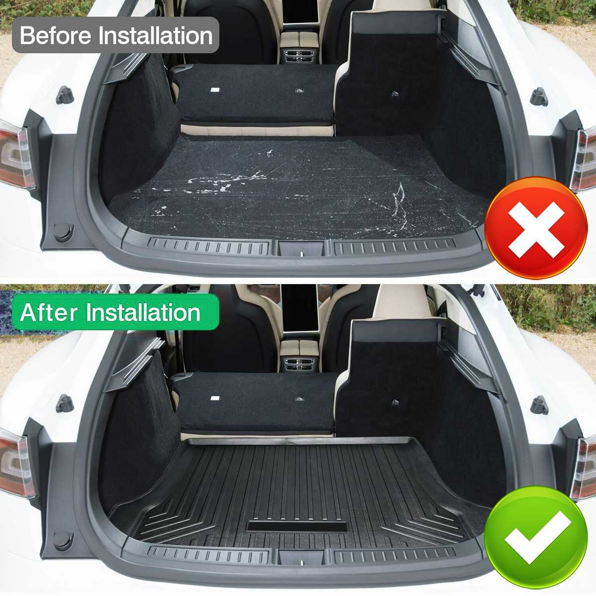 1:1 For for Tesla Model S Trunk Mat Car Cargo Trunk Liner Tray Cover TPE Mats