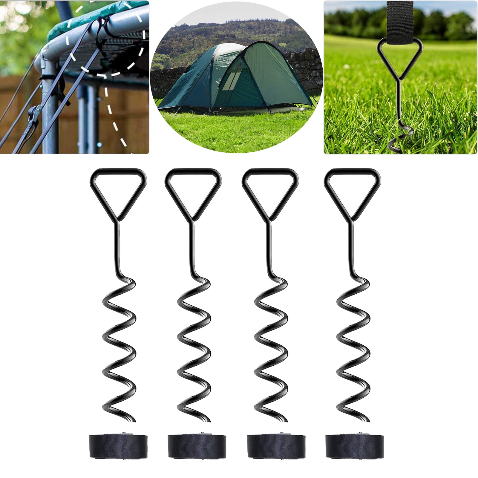 Kit d&#39;ancrage au sol pour Trampoline, canopée d&#39;extérieur en forme de tire-bouchon
