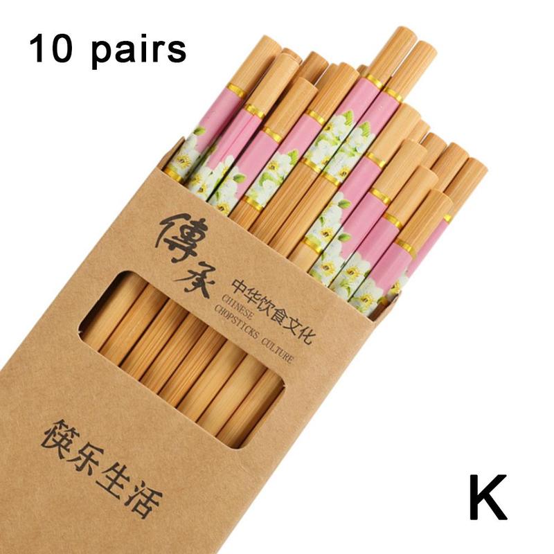 Chinesischen Stil Gedruckt Stäbchen Kasten einstellen Stäbchen Lebensmittel Kochen Hohe Stäbchen Wesentliche Lange Produkt Chine W6K9: K
