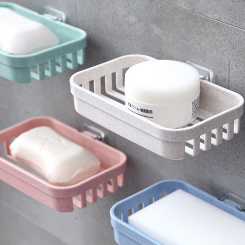1 Uds caja de jabones soporte de bandeja de jabón de pared para ducha cesta de almacenamiento de doble capa para baño estante de jabón herramientas de cocina