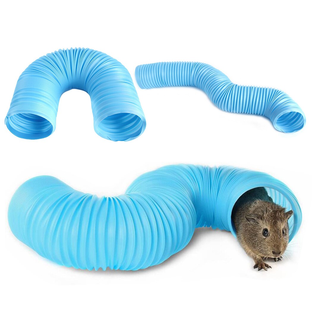Mster-túnel de plástico Extensible para animales pequeños, tubo de plástico para hámster, Hurón, suministros para mascotas: Blue