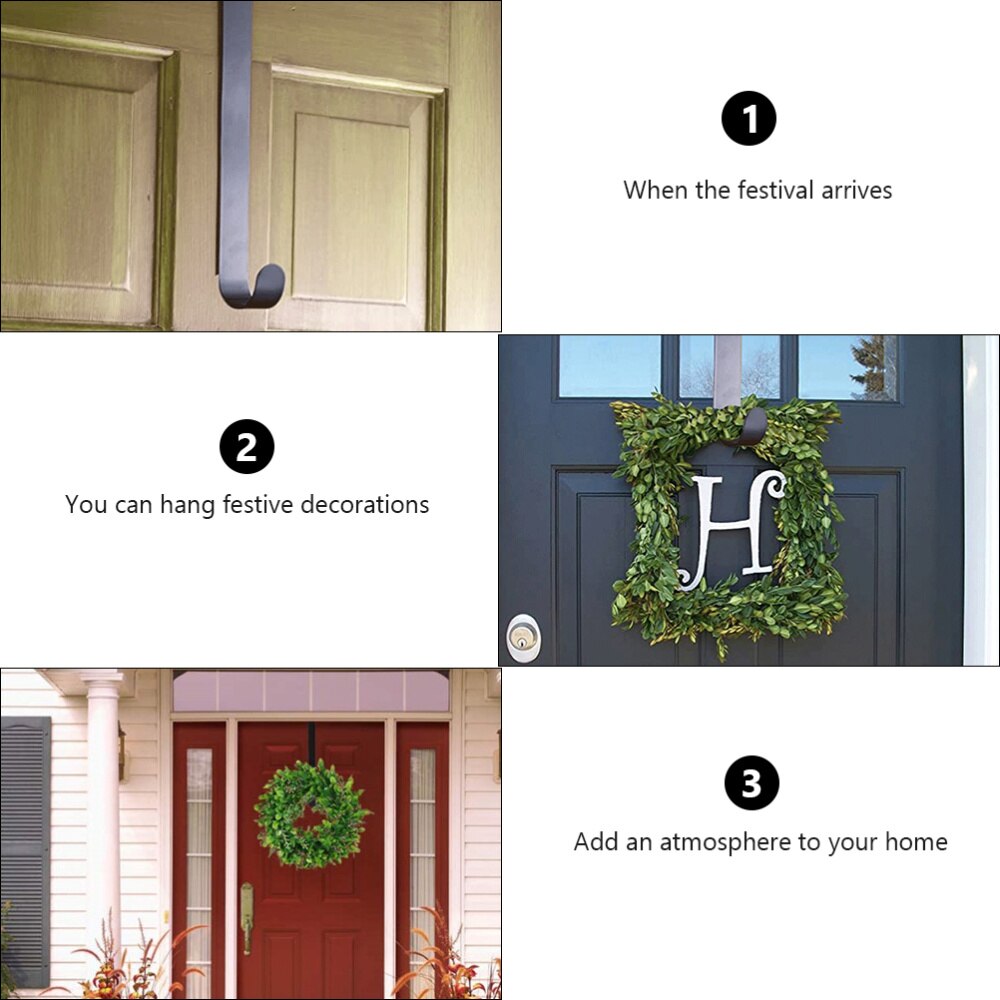 Xmas Wreath Hook Double-sided Garland Hanger Christmas Wreath Door Hook